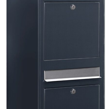 Bobi Duo wandbrievenbus staal - antracietgrijs/RVS klep | Bobi
