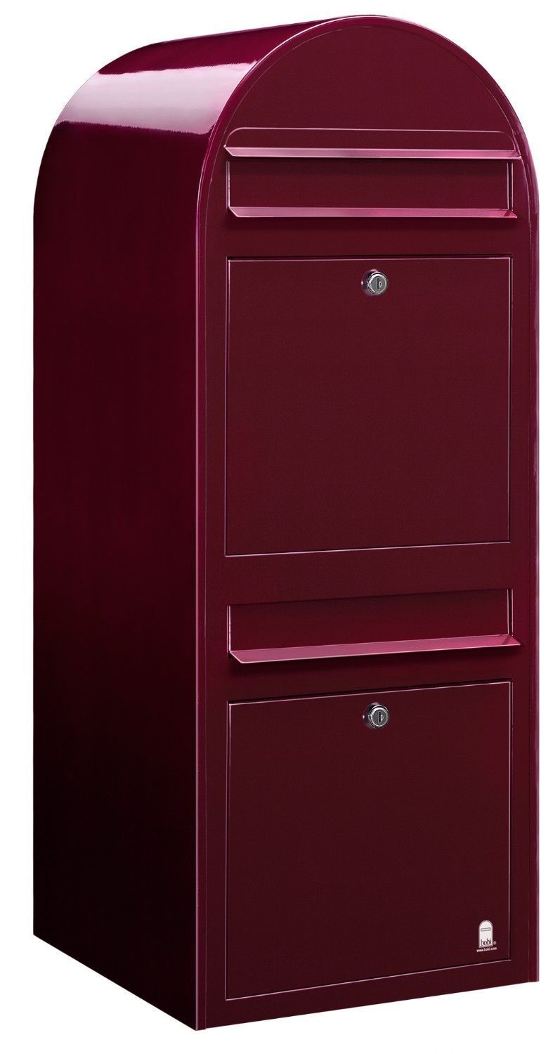 Bobi Duo wandbrievenbus staal - bordeauxrood | Bobi
