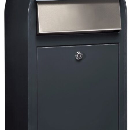 Bobi Grande S (slim) wandbrievenbus staal - antracietgrijs | Bobi
