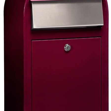 Bobi Grande S (slim) wandbrievenbus staal - bordeauxrood | Bobi