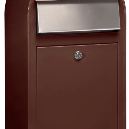 Bobi Grande S (slim) wandbrievenbus staal - donkerbruin | Bobi