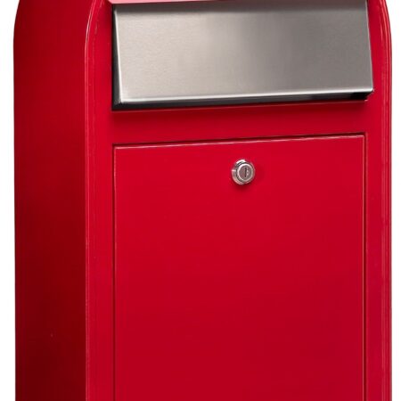Bobi Grande S (slim) wandbrievenbus staal - helderrood | Bobi