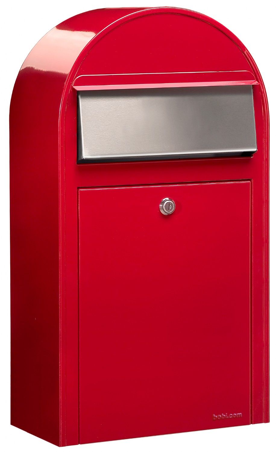 Bobi Grande S (slim) wandbrievenbus staal - helderrood | Bobi