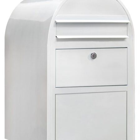 Bobi Swiss wandbrievenbus met pakketvak staal - wit | Bobi