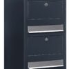 Bobi Trio wandbrievenbus staal - antracietgrijs/RVS klep | Bobi