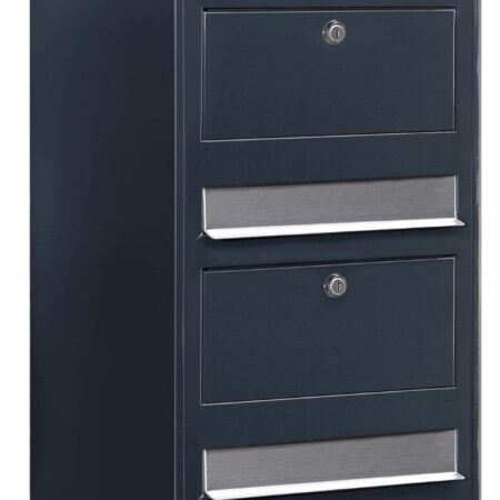 Bobi Trio wandbrievenbus staal - antracietgrijs/RVS klep | Bobi