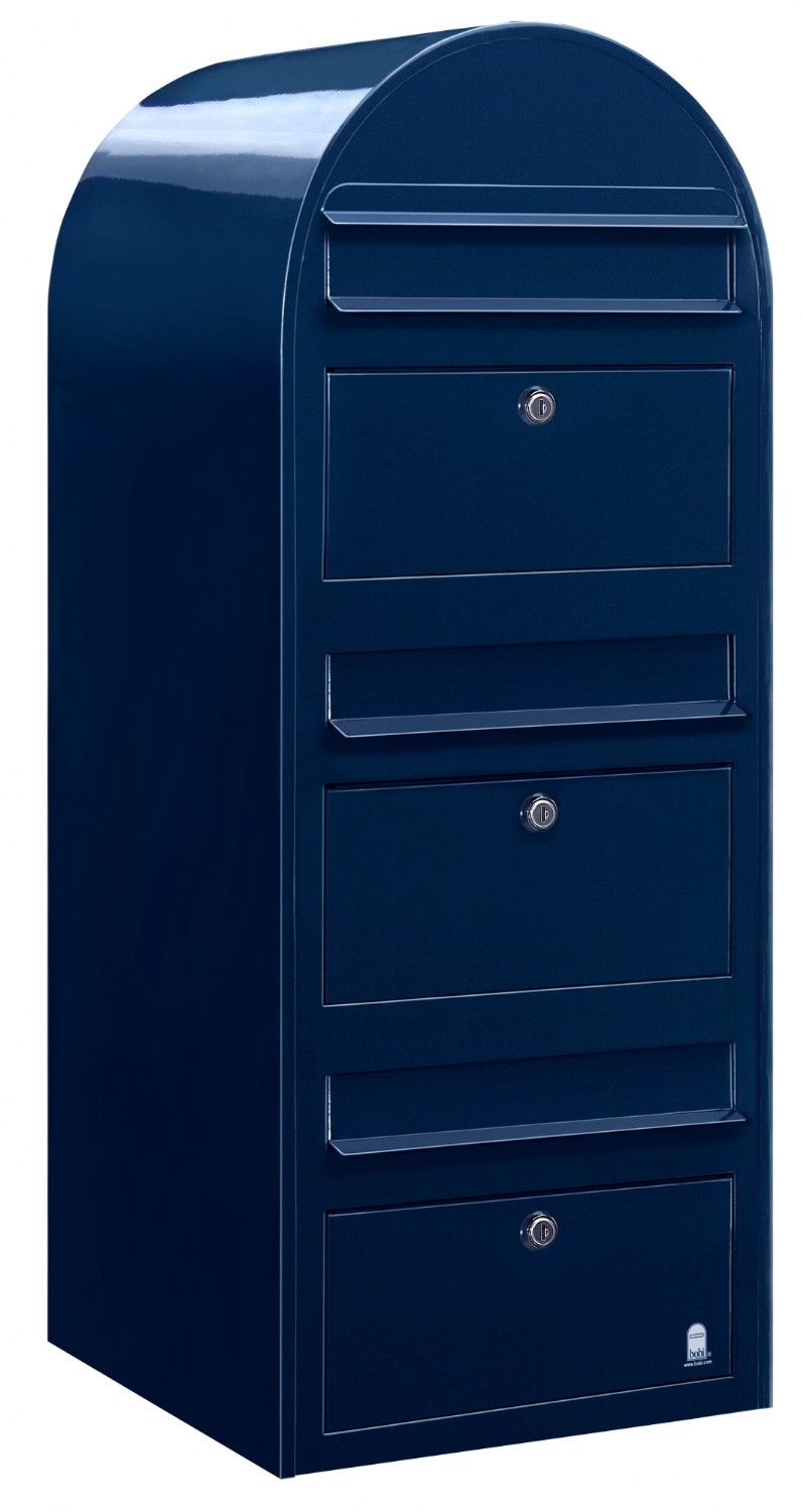 Bobi Trio wandbrievenbus staal - donkerblauw | Bobi