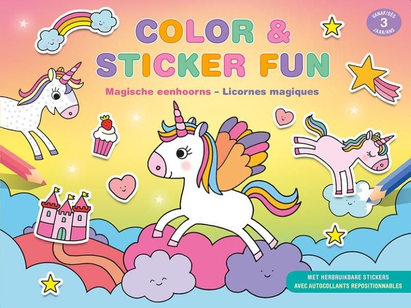 Boek Color & Sticker Fun Magische Eenhoorns (vanaf 3 jaar) | Deltas