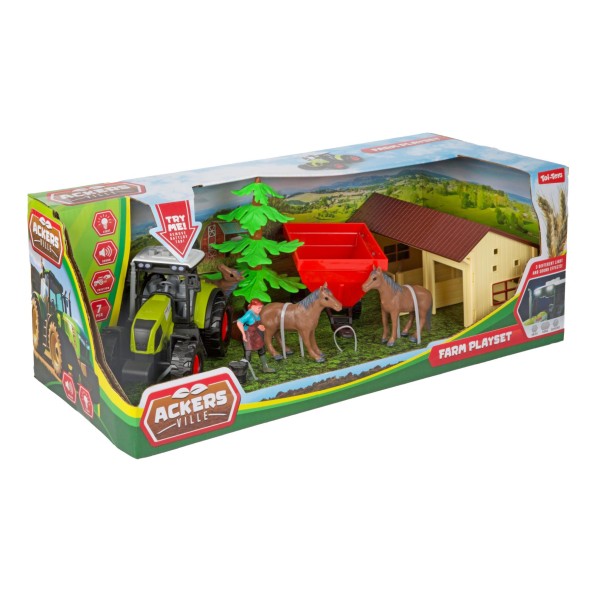 Boerderij Set Stal + Tractor 7 Delig Licht+ Geluid | Toi Toys