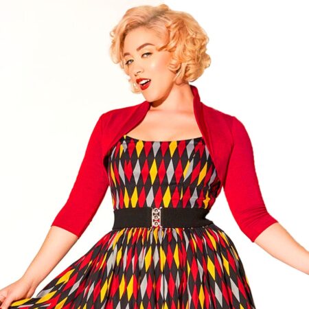 Bolero Ponte Red Longsleeve-XXXXL | 31% korting | Pinup Couture