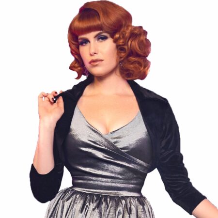 Bolero Stretch Velvet Black-XXL | Pinup Couture