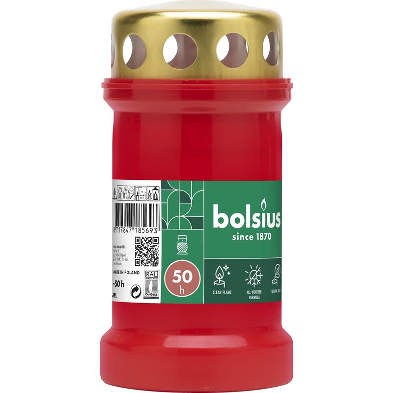 Bolsius Graflicht nr.3 rood met deksel | Bolsius