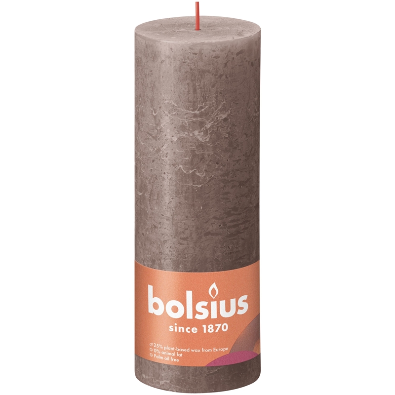 Bolsius Rustiek stompkaars 190/68 Taupe | Bolsius