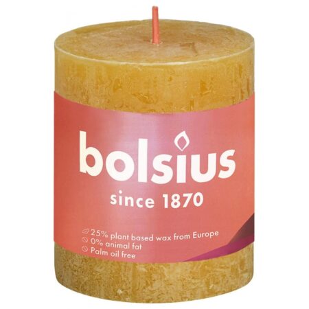 Bolsius Rustiek stompkaars 80/68 Oker | Bolsius
