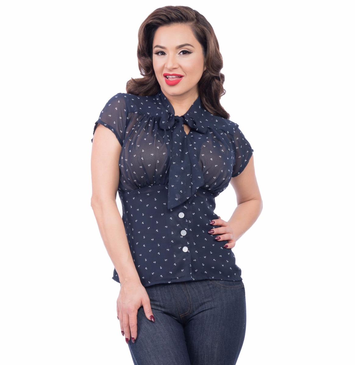 Bon Voyage Anchors Tie Top Navy-XXL | 37% korting | Steady Clothing