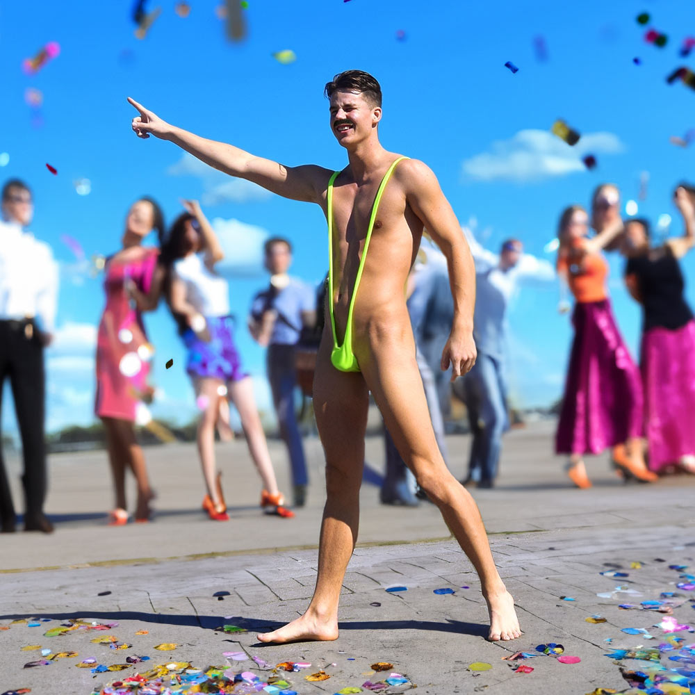 Borat Mankini - One Size Fits All - Hilarisch Heren Feestkostuum | MikaMax
