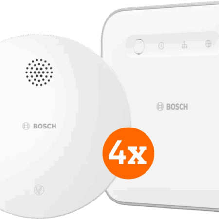 Bosch Draadloze Rookmelder 4-Pack + Bosch Smart Home Controller