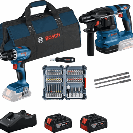 Bosch Professional GBH 18V-22 + GSR 18V-45 Combiset + Accessoires