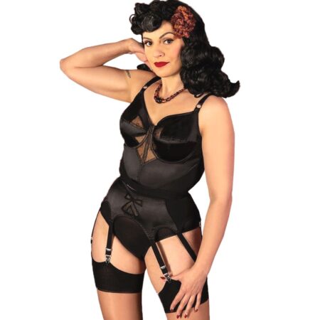 Bow Suspender Belt Black-XL | 13% korting | What Katie Did