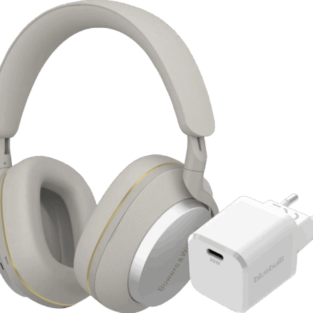 Bowers & Wilkins Px7 S2e Grijs + BlueBuilt Power Delivery Oplader met Usb C Poort 20W Wit