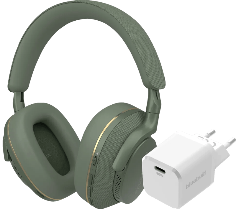 Bowers & Wilkins Px7 S2e Groen + BlueBuilt Power Delivery Oplader met Usb C Poort 20W Wit