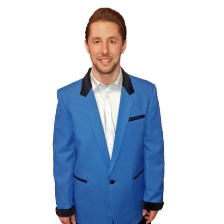 Box Jacket Kobalt Blue / Black Velvet-52 (NL) / 42 (UK) | 14% korting | Fiftiesstore