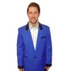 Box Jacket Royal Blue / Black Velvet-52 | 14% korting | Fiftiesstore