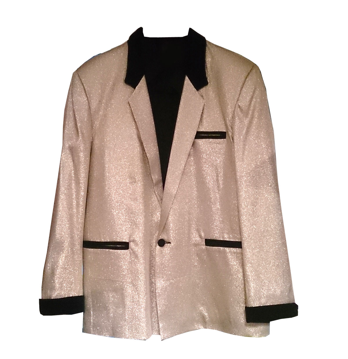 Box Jacket White Gold Lame / Black Velvet-56 (NL) / 46 (UK) | 43% korting | Fiftiesstore