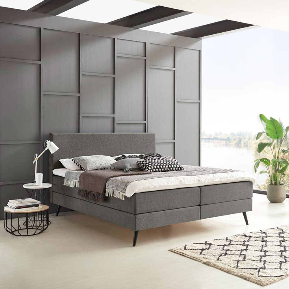 Boxspring 'Nora' kleur antraciet - 140 x 200 cm | Sohome