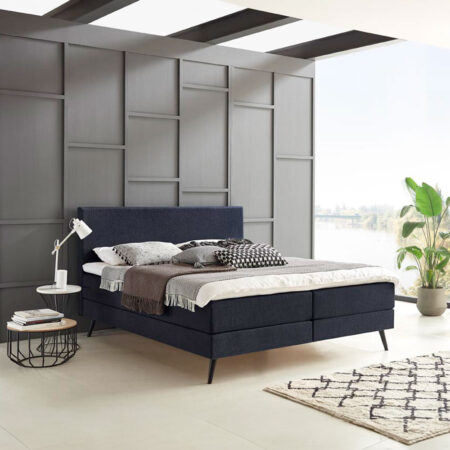 Boxspring 'Nora' kleur donkerblauw - 140 x 200 cm | Sohome