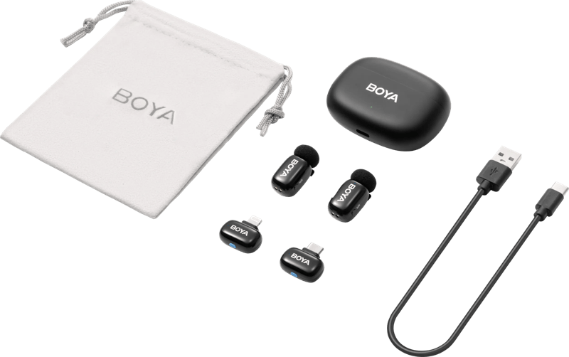 Boya Mini 2 Zwart voor Usb C en Lightning