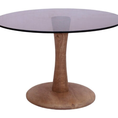 Brix Ronde Salontafel 'Faye' Glas en mangohout