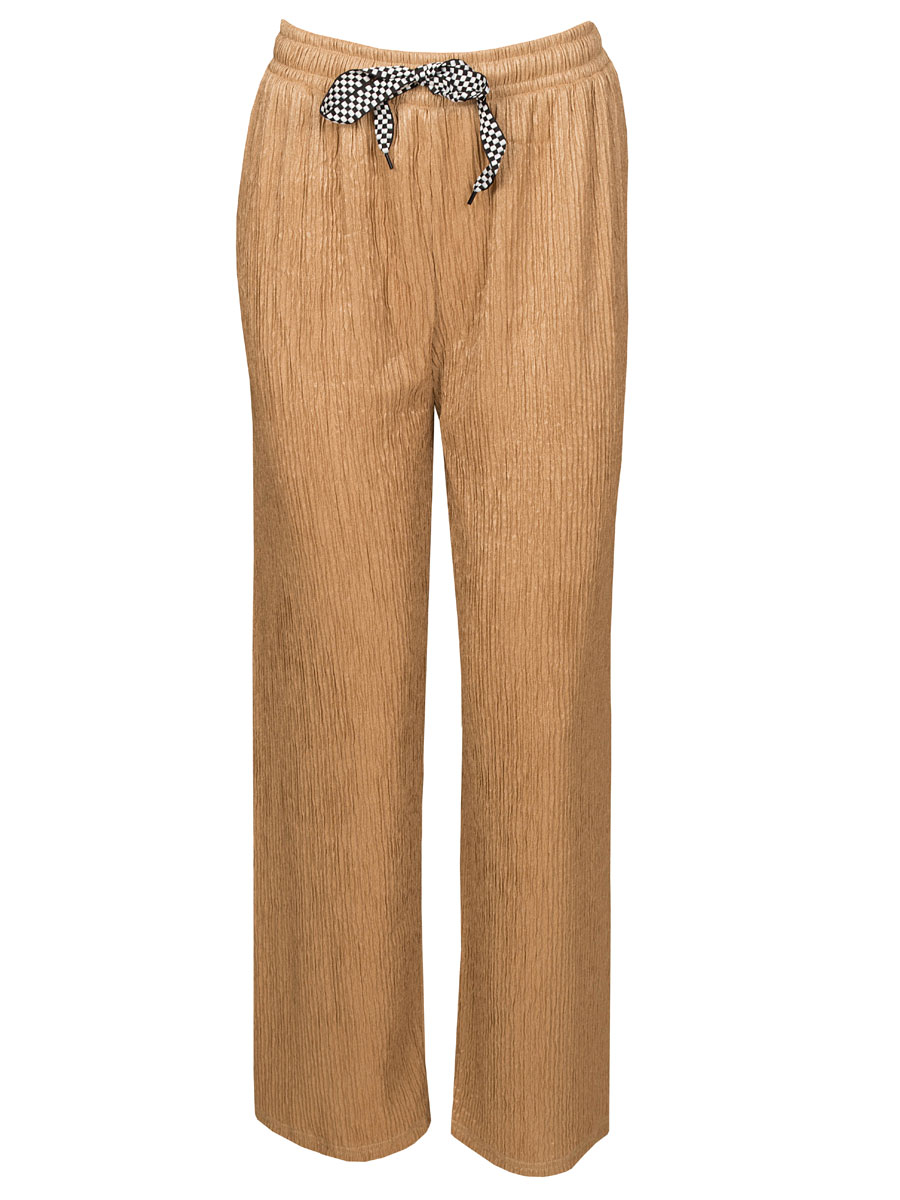 Broek Gerimpeld Bruin | Fashionize