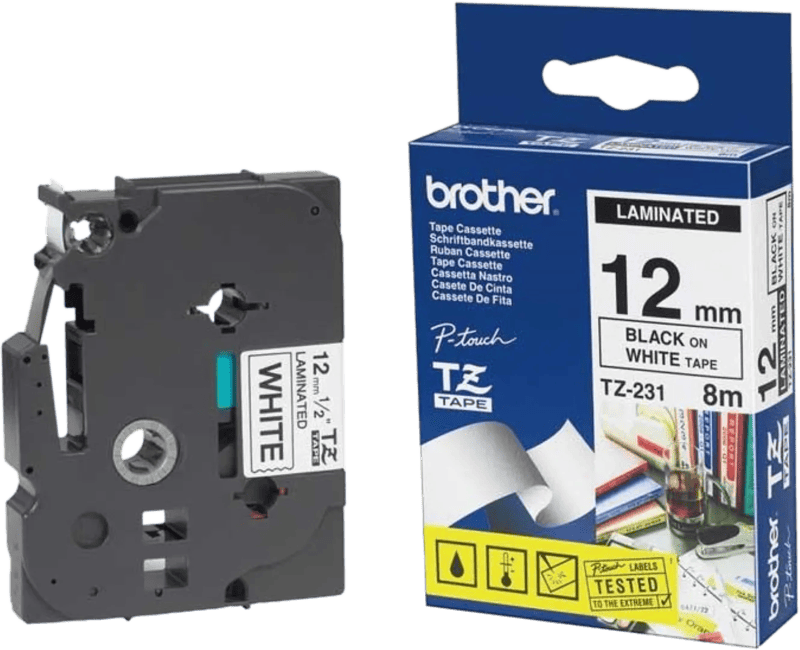 Brother TZe-231 Label Zwart op Wit (12 mm x 8 m)