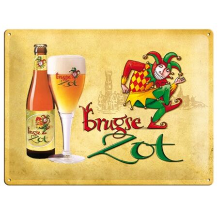 Brugse Zot Metalen Bord - 30 x 40 cm | Fiftiesstore
