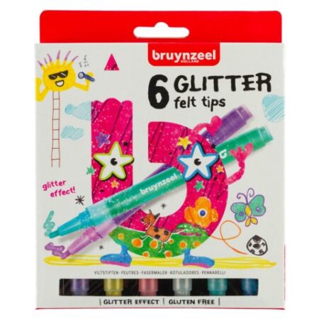 Bruynzeel 6 Glitter viltstiften | Bruynzeel
