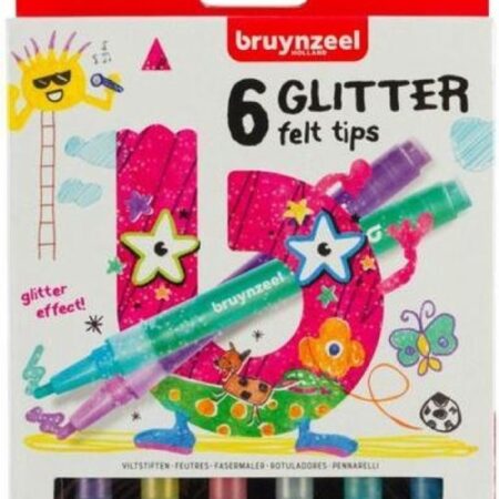 Bruynzeel Glitter Viltstiften 6 stuks | Bruynzeel