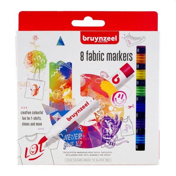 Bruynzeel Textielstiften 8 Stuks | Bruynzeel