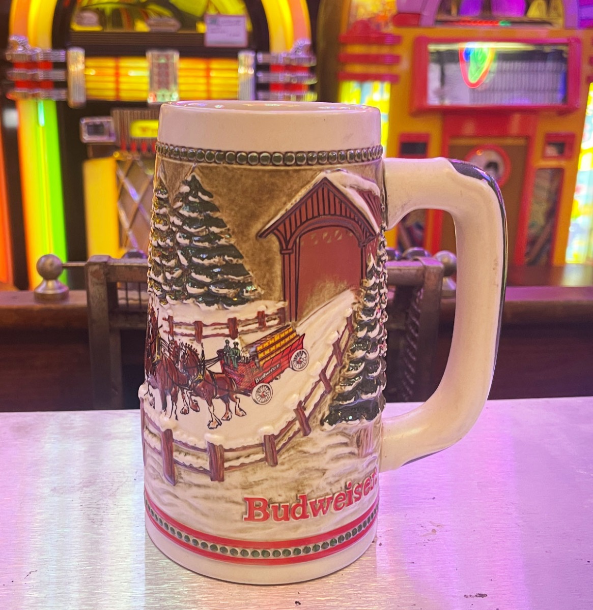 Budweiser Bierpul Jaren 90 Vintage Clydesdales Stein | Budweiser