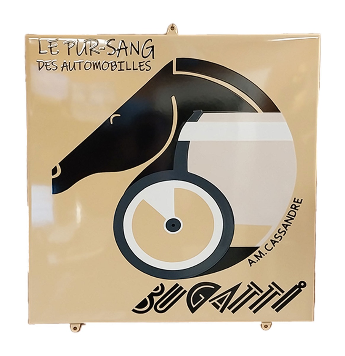 Bugatti Cassandre Box Emaille Bord - 50 x 50cm | Fiftiesstore