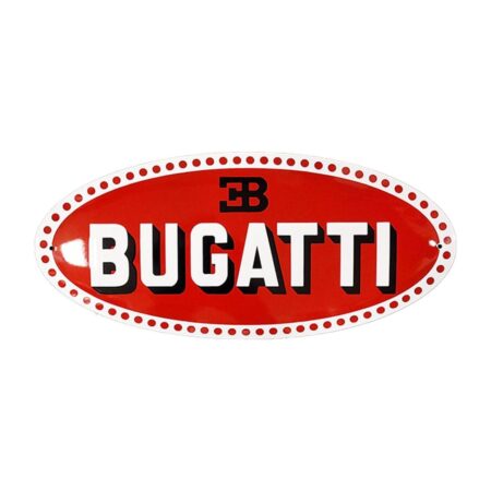Bugatti Logo Emaille Bord - 46 x 23cm | Fiftiesstore