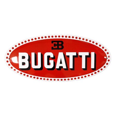 Bugatti Logo Emaille Bord - 63 x 29cm | Fiftiesstore