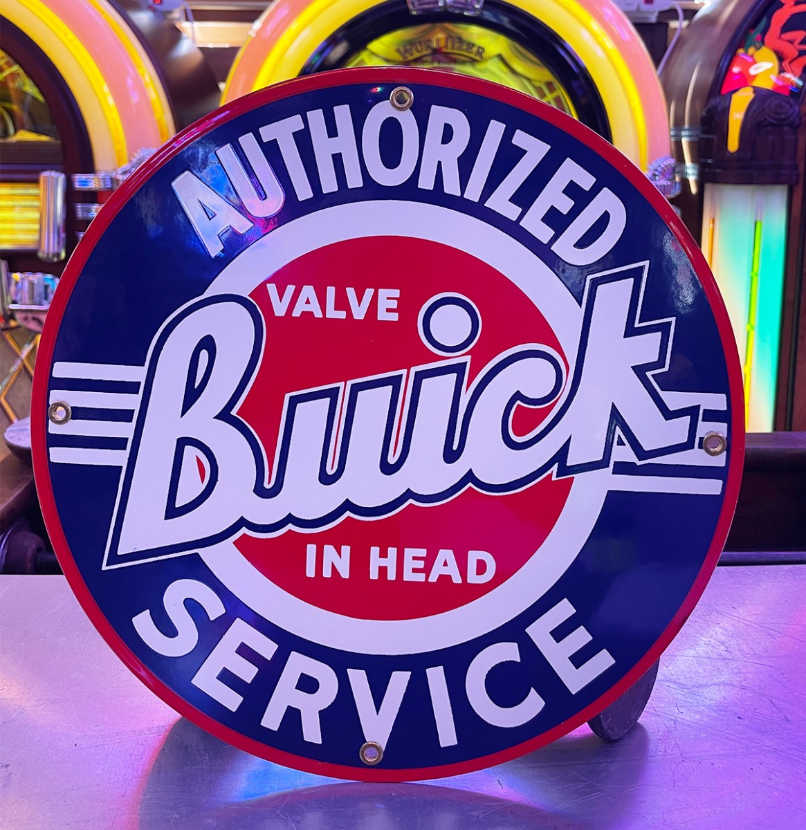 Buick Authorized Service Emaille Bord - NOS 1990s - Ø30cm | Buick