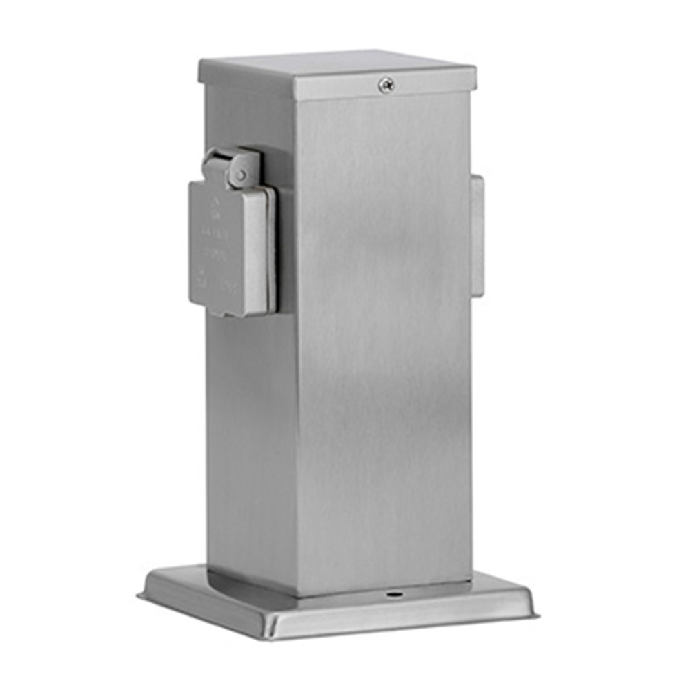 Buitenstopcontact paal RVS IP44 - 2 stopcontacten | Ledar