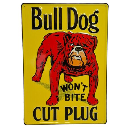 Bull Dog Tobacco Stalen Bord Met Relief - 50 x 35cm | Fiftiesstore