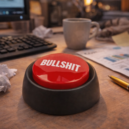 Bullshit Button - Grappige Geluidknop - 6 Geluiden - Compact 9 cm | Out of the Blue