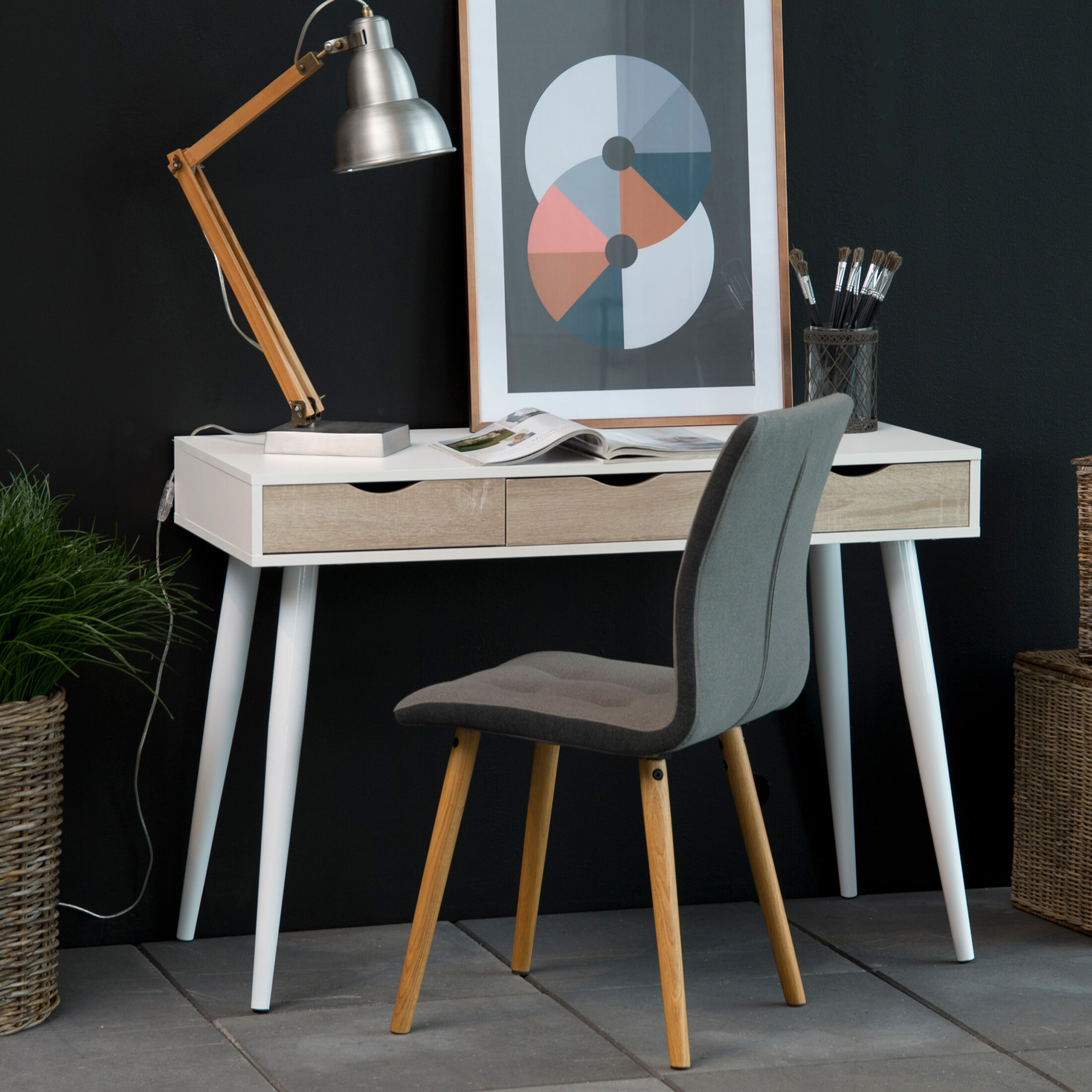 Bureau / sidetable 'Märta' 110 x 50cm met 3 laden