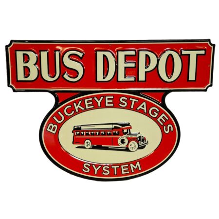 Bus Depot Buckeye Stages Stalen Bord Met Relief - 50 x 35cm | Fiftiesstore