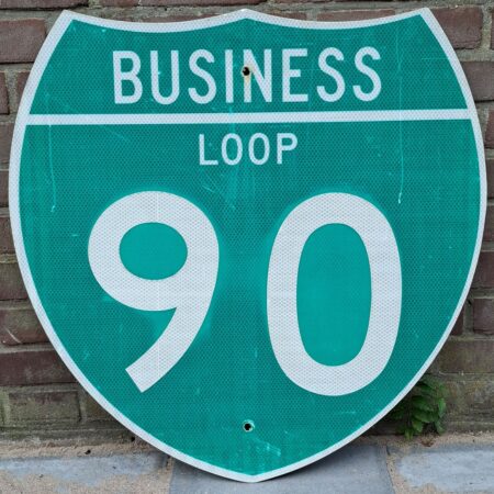 Business Loop 90 Verkeersbord - 61 x 61cm - Origineel | The Dutch Pickers