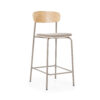 By-Boo Barkruk 'Skola' kleur Taupe (zithoogte 67cm) | By-Boo